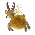 New PU cartoon Christmas elk fur ball keychainpicture19